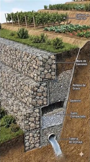 Gabion Retaining wall in civil engineering constructions #civilengineering #retainingwall