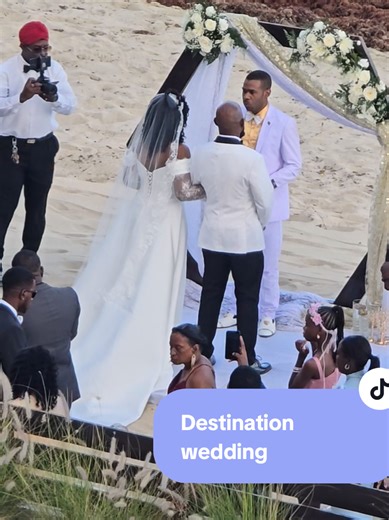 Only in Jamaica you can see a random beach wedding Jamaica is not a real place BUT its the realest place to be #jamaica #destinationwedding #marriedlife #jamaicawedding #90dayfiance
