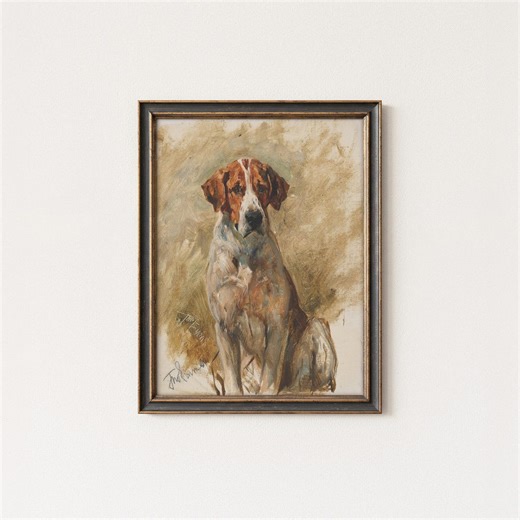 Timeless Dog Portrait Painting | Vintage Impressionist Pet Art Print | Classic Loyal Dog Wall Decor | Mailed Artwork - Etsy