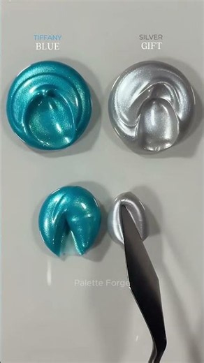 Tiffany Blue + Silver Gift = ??? 💙🎁 #Shorts #ColorMixing #ASMR #ViralShorts #fyp