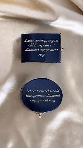 Bezel set or prong set? 💍#diamondring #engagementring #bezelset #prongset #antiquediamonds #explorepage #reel | Estate Diamond Jewelry