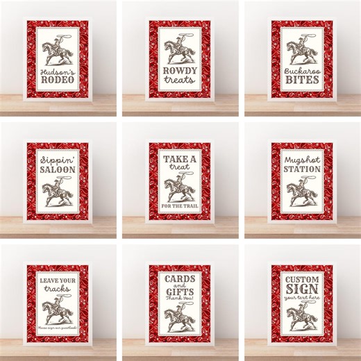 Rowdy Birthday Party Signs: Cowboy Rodeo Sign Template (digital Download) - Etsy
