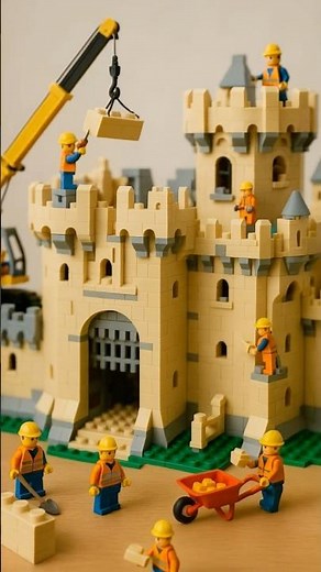 The Tiny LEGO Workers Who Built An Entire Castle #youtubeshorts #tinyworkers #shortsfeed #shorts