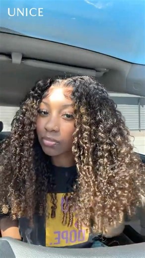 UNice 7x5 Lace Wig In Black To Chestnut Brown Ombre