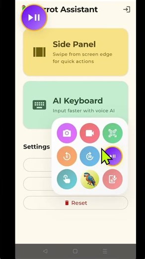 🦜 Parrot Assistant - Side Panel Actions Demo