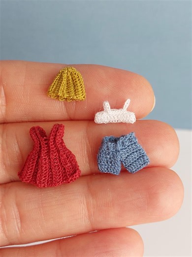 Ctochet Clothes 4 Patterns for BJD Doll. Micro Crochet Tutorial. Dress, Top, Beanie and Shorts - Etsy