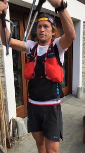 Learning how to run with poles. Am I doing it right? 😂 Video: Philipp Reiter #UTMBTrainingCamp | Ryan Sandes