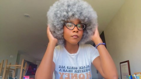 White Afro Wig - Soft 70s Kinky Curly Hair With Bangs, Natural Looking Short Afro, Perfect for Daily & Party Use