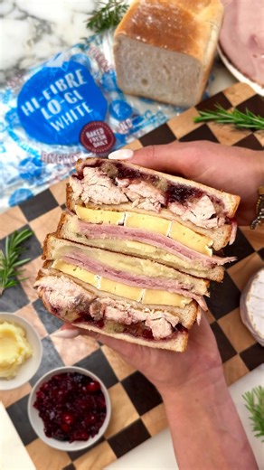 A Stuffed Christmas Leftover Sandwich so good, even Santa would circle back for seconds 🎅🏼🥪 Thanks to @recipesbyvictoria for helping us level-up the leftovers 🎄🍞 #christmasleftovers #leftovers #sandwichrecipe | Bakers Delight