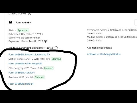 Google AdSense mein Tax Information kaise bharen, w-8ben form adsense