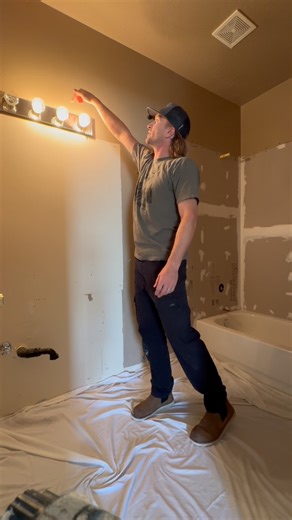 9.1K views · 250 reactions | Adding new can lights to the bathroom!  Cut in two new lights and wired them into my existing light circuit — makes a huge difference already. Next step: patch and mud the drywall! #BathroomRemodel #DIYHomeImprovement #LightingInstall #HomeRenovation #RecessedLighting #BathroomRenovation #DIYRenovation #HomeProjects | KLK Builds | Facebook