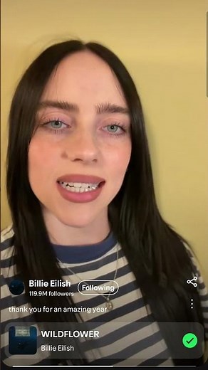 Billie Eilish - Spotify Wrapped Artist Message 2025