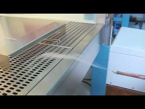 Biosafety cabinet (BSC): Demonstration of airflow using a smoke pencil
