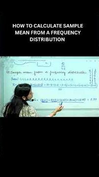 Calculate sample mean from a frequency distribution #viral #maths #mean #studentguidance #youtube