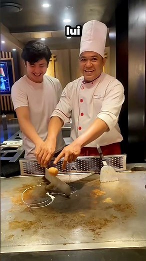 First day at the restaurant and he even surprises the chef!