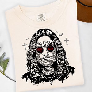 Gothic Rock Icon Tee: Typographic Metal Legend, Washed Vintage Style - Etsy