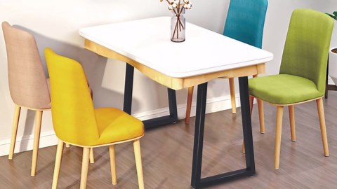 Taelakeni 36 Inch Metal Bar Table Legs, Heavy Duty Industrial Style Dinning Table Leg with Adjustment Feet Pads, Set of 2