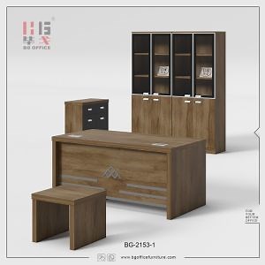 [Hot Item] Classic Wooden Furniture Computer Study Table Manager Executive Office Desk with Bookshelf