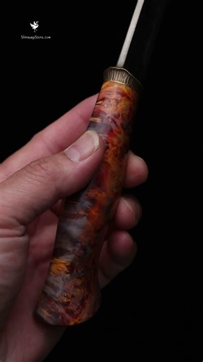 武田刃物 小刀 ナイフ 青紙スーパー鋼 カスタムハンドル＆革鞘付き 130mm | Takeda Hamono Kogatana 130mm AS Stainless Clad