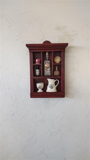 Rustic Red Curio Wall Shelf - Etsy