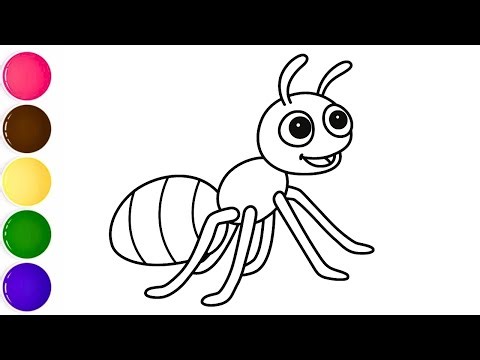 How to draw an Ant | cute ant drawing and colouring | beautiful ant drawing step by step for kids