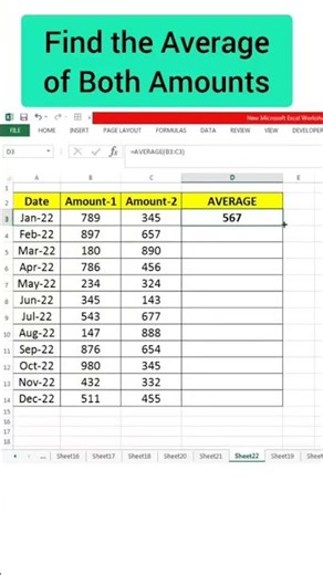how to find average in MS Excel #microsoftexcel #excel #excelshorts