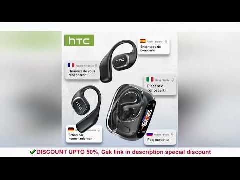 Translator HTC NE11 Bluetooth 6.0 OWS Wireless Headphones Translation Earphones Full-Color Touch Scr