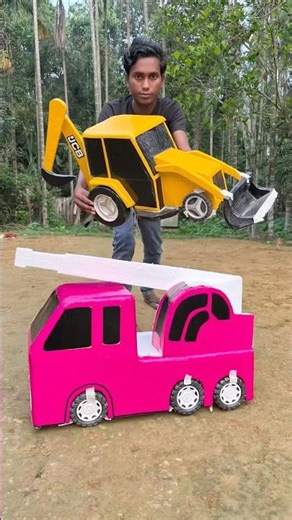 Pink colour Big Crane Vs JCB Backhoe loader | Remote Control crane truck