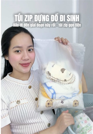 Túi zip đựng đồ đi sinh: mẹ bầu tháng 8 nên chuẩn bị thế nào