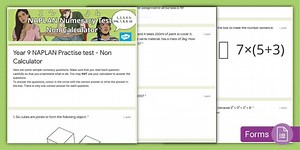Year 9 NAPLAN Practice Test - Non Calculator
