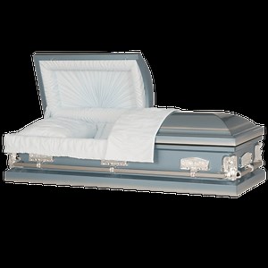 Only $1,999 - Titan Angel Series Light Blue Steel Religious Casket
