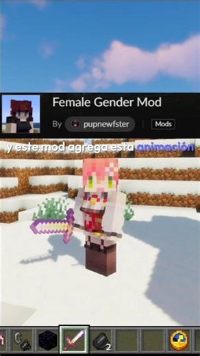 ESTE MOD TE AGREGA PECHOS EN MINECRAFT FAMELE GENDER MOD #minecraft #minecraftshorts #minecraftmods