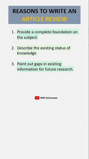 Reasons to write an Article Review #articlereview #article #review