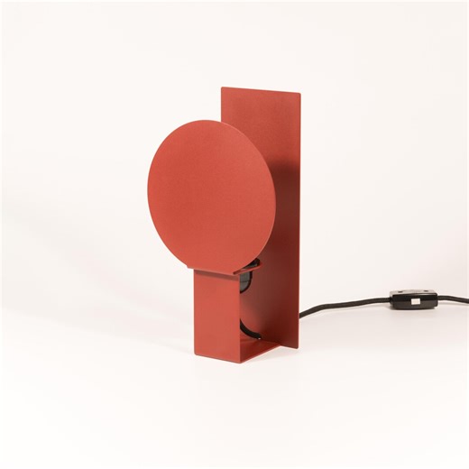 MERIDIES Red Table Lamp | Brutalist Inspired Steel Light, Mid-century Home Decor - Etsy