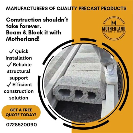 https://www.motherlandconcreteandlogistics.co.ke/precast-concrete-flat-roofs-kenya/ #construction