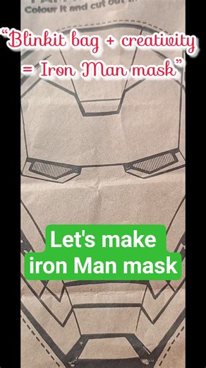 Best Out of Waste | Iron Man mask from blinkit paper bag#diy #diycraft##handmade