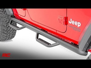 Installing Jeep Wrangler JL Unlimited Wheel to Wheel Nerf Steps by Rough Country