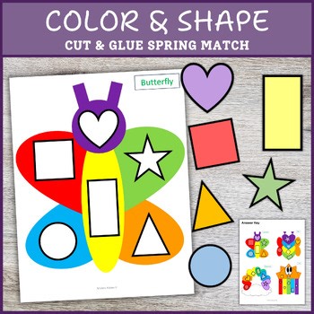Spring Color And Shape Match Printable