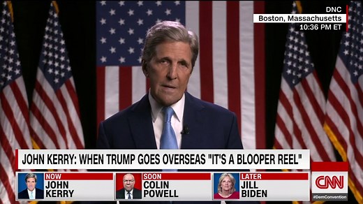 "When this President goes overseas, it isn't a good will mission, it's a blooper reel." John Kerry lambasts Donald Trump and makes a case for Joe Biden at the Democratic National Convention. https://cnn.it/3aAmrG0 | CNN Replay