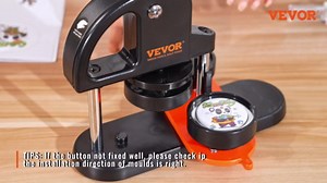 VEVOR Button Maker Machine, 2.25 inch/58mm Pin Maker with 100pcs Button Parts, Button Maker with Panda Magic Book, Ergonomic Arc Handle Punch Press Kit, for Children DIY Gifts and Christmas