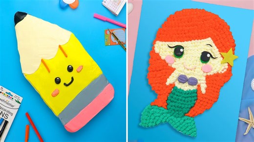 How to Make Satisfying Cartoon Cakes ✏️🧜‍♀️ | Pencil & Mermaid Cake Decorating Tutorial