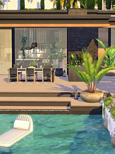 Perfect Summer House with Infinity Pool in The Sims 4