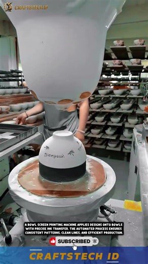 Automatic Bowl Screen Printing Machine | Fast & Precise Printing Process #machine #factoryproducts