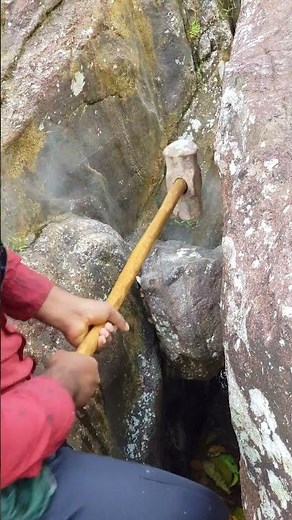 Huge Rock Balanced Between Two Cliffs — Nature or Man-Made? 😳🪨