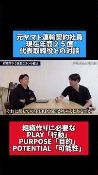 【組織作りに必要なPLAY「行動」PURPOSE「目的」POTENTIAL「可能性」】