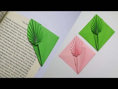 How to Fold Leaves Bookmark | Easy Origami Bookmark Corner | Paper Leaf Bookmark