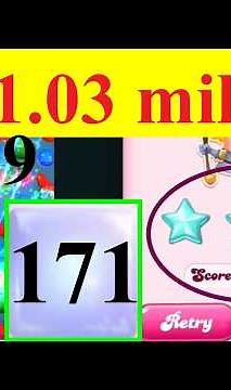 Candy Crush Saga Level #14099 171 jellies portals fun double color bomb combo twice 1.03 million!!!