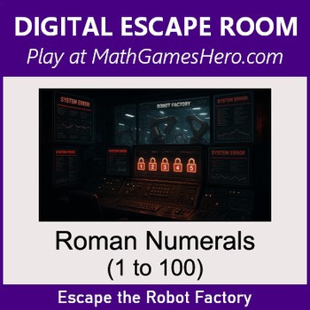 Roman Numerals (1 to 100) | Digital Math Escape Room Game