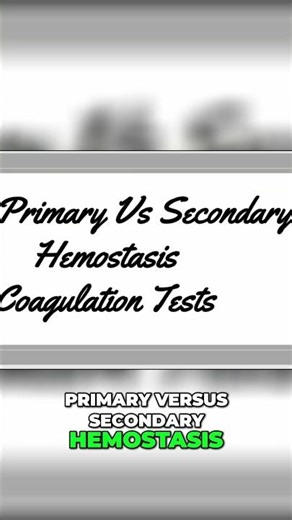 Hemostasis Explained: Primary vs. Secondary in 3 Minutes! #shorts