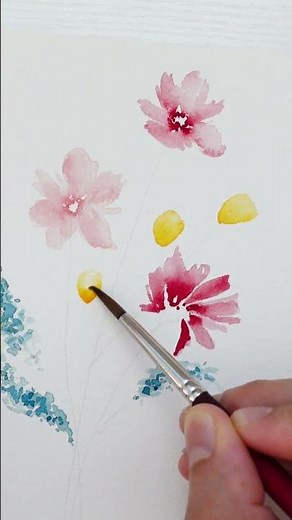 Easy Watercolor Wildflower Bouquet Tutorial #watercolor #watercolorflorals #watercolorpainting